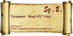 Szupper Boglárka névjegykártya